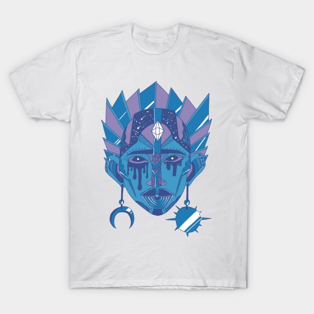 Mountain Blue African Mask No 12 T-Shirt by kenallouis